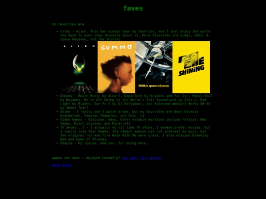 favorites screenshot