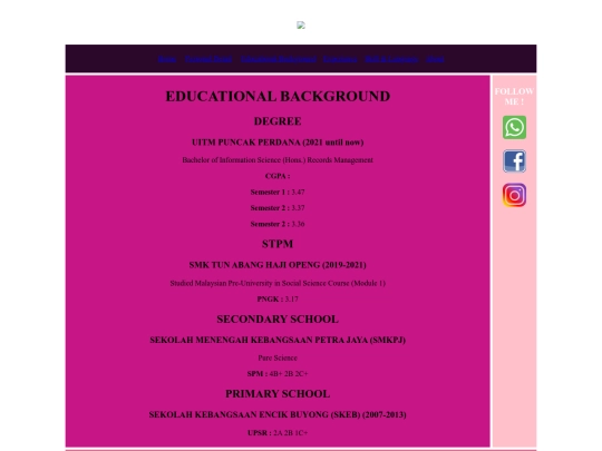 Education details screenshot