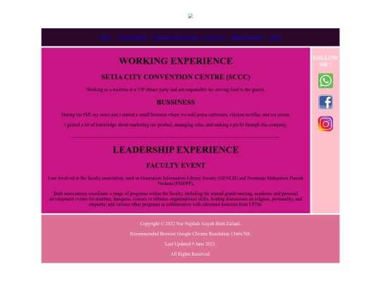 Exprience details screenshot