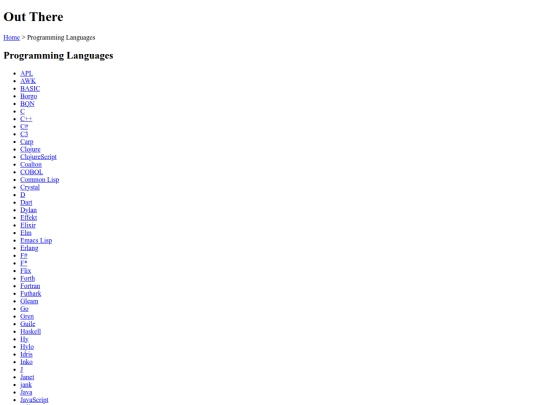 pages/programming-languages screenshot
