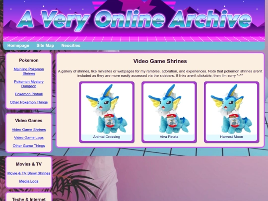 Video Games/VGshrines/VideoGameShrinePage screenshot