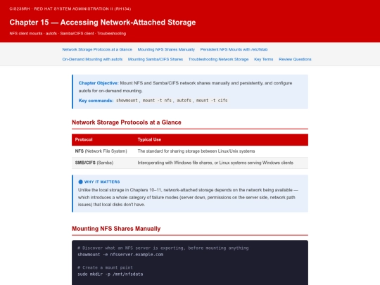cis238rh/RH134_Chapter_15___Accessing_Network-Attached_Storage screenshot