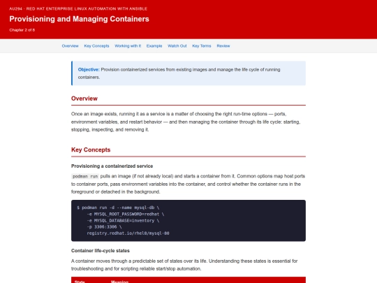 cis271rh/do180_ch02_provisioning_managing screenshot