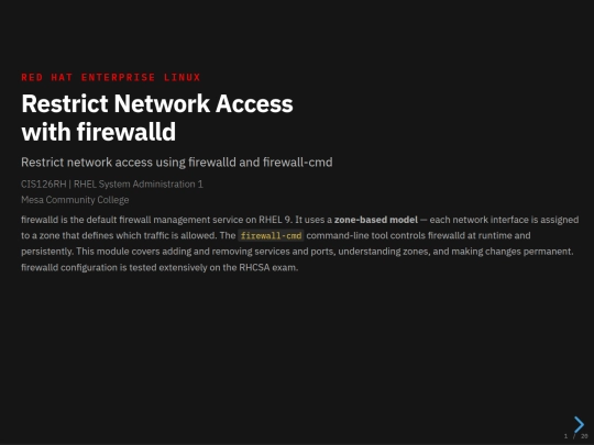 rhcsa/firewalld-presentation screenshot