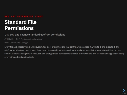 rhcsa/permissions-presentation screenshot
