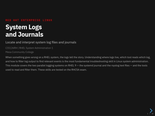 rhcsa/system-logs-presentation screenshot