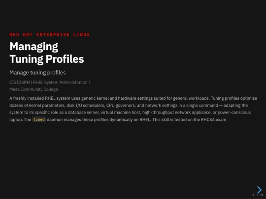 rhcsa/tuning-profiles-presentation screenshot
