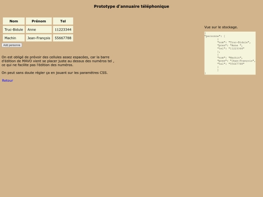 MAVO/annuaire screenshot