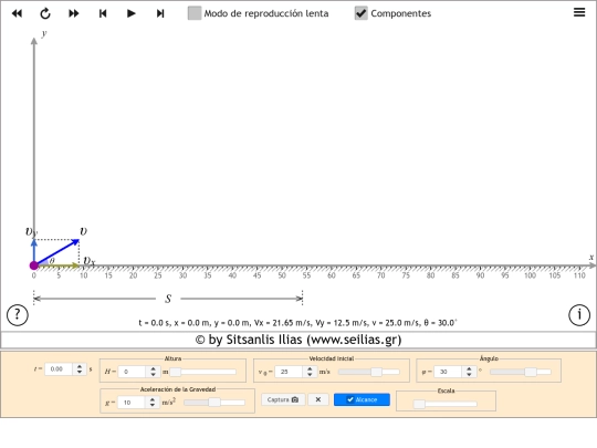 seilias/projectileMotion2-es screenshot