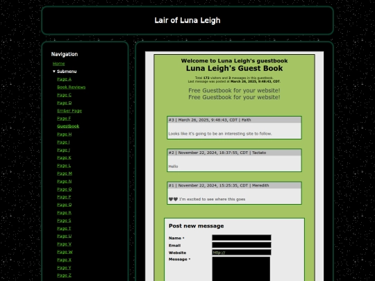 PAGES/Guestbook screenshot