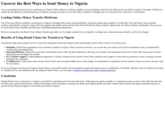 TheBestWaytoSendMoneytoNigeria screenshot