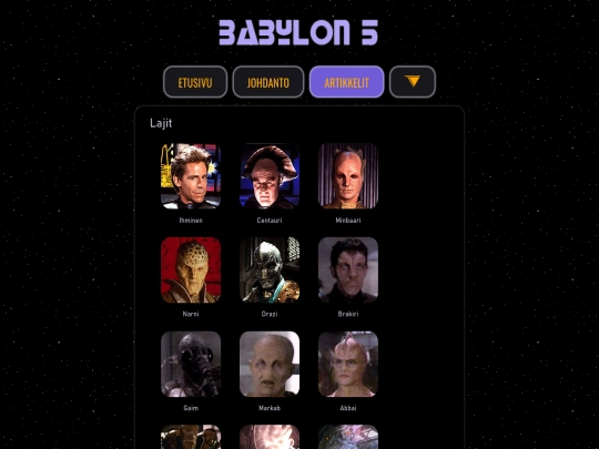 babylon5/artikkelit/lajit screenshot