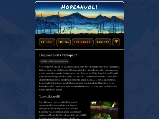 hopeanuoli/artikkelit/hopeanuolesta-videopeli screenshot