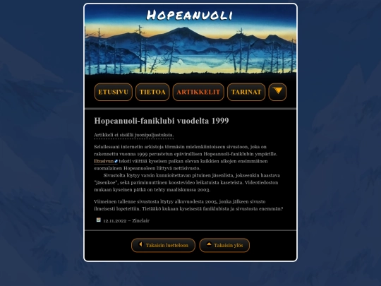 hopeanuoli/artikkelit/hopeanuoli-faniklubi-vuodelta-1999 screenshot
