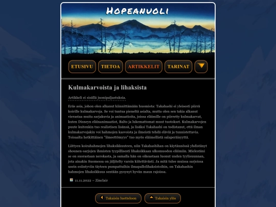 hopeanuoli/artikkelit/kulmakarvoista-ja-lihaksista screenshot