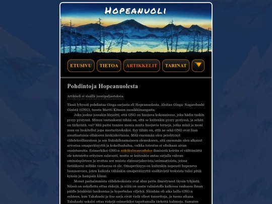 hopeanuoli/artikkelit/pohdintoja-hopeanuolesta screenshot