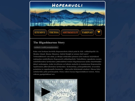 hopeanuoli/artikkelit/the-higashinaruse-story screenshot