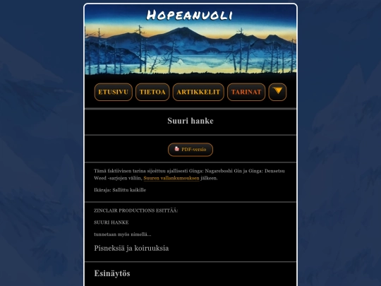 hopeanuoli/tarinat/suuri-hanke screenshot