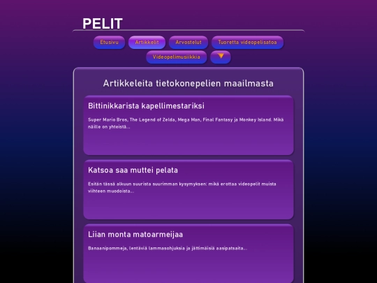 pelit/artikkelit screenshot