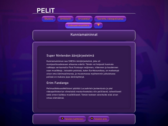pelit/videopelimusiikkia/kunniamaininnat screenshot