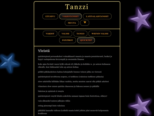 tanssi/vakiotanssit/quickstep screenshot