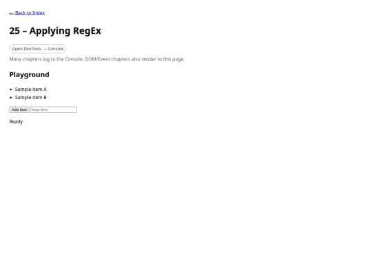 chapters/25-regex-app screenshot