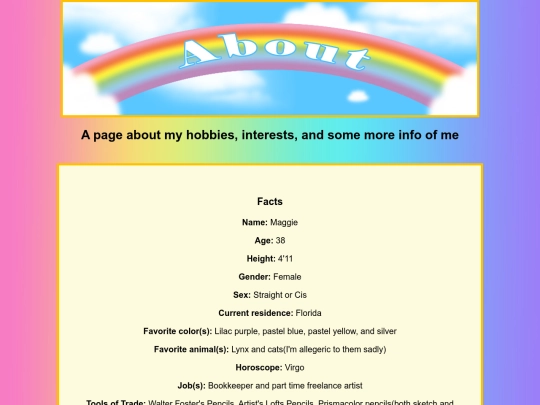 about/facts screenshot
