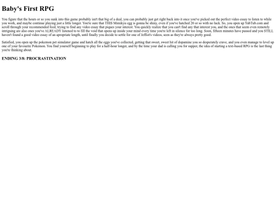 creations/BabysFirstRPG/pokerastinationtwoelectricboogaloo-ending screenshot