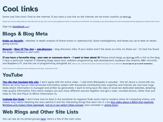 links screenshot