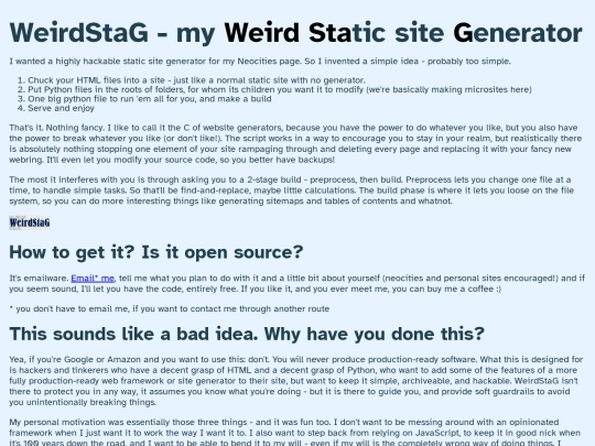 projects/WeirdStaG screenshot