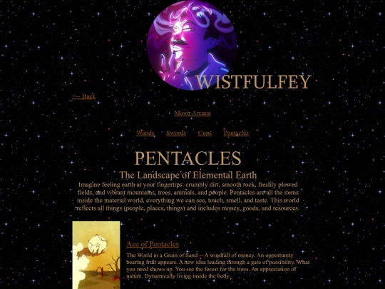 tarot/pentacles screenshot