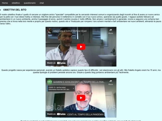 obiettivo del sito screenshot