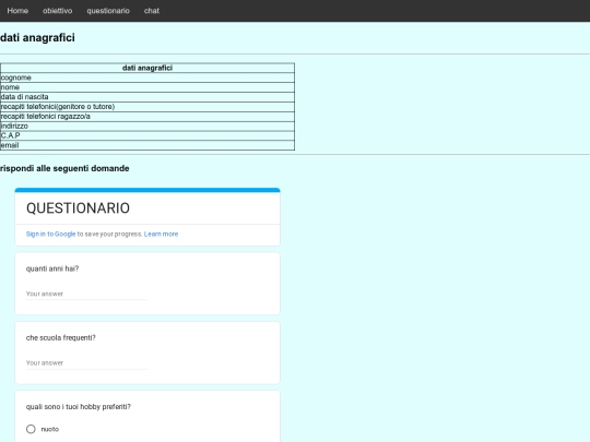 questionario screenshot