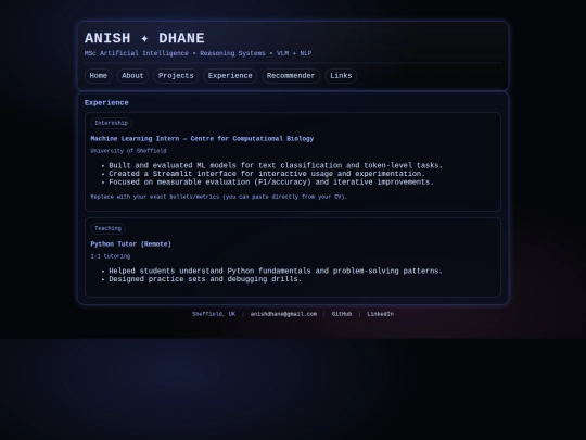 experience screenshot