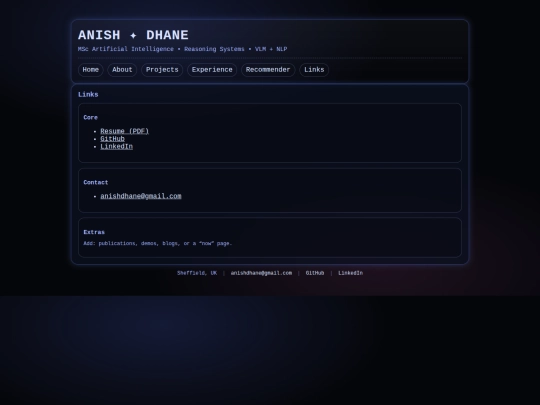 links screenshot