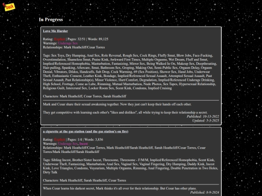 fanfiction/mandelacatalogue screenshot
