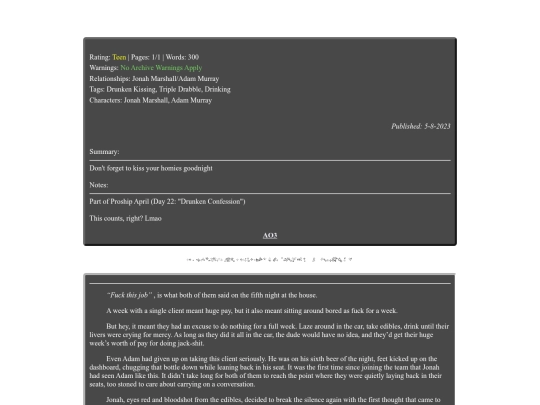 fanfiction/mandelacatalogue/drinkingonthejob screenshot