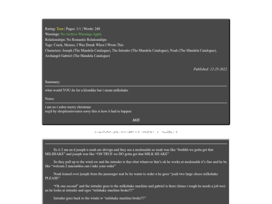 fanfiction/mandelacatalogue/milkshakemachinebroke screenshot