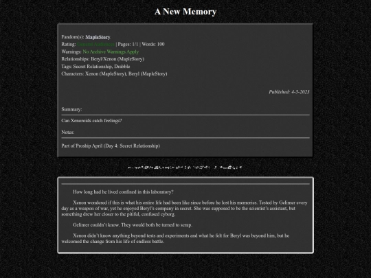 fanfiction/maplestory/anewmemory screenshot