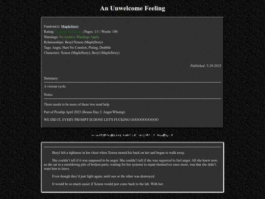 fanfiction/maplestory/anunwelcomefeeling screenshot