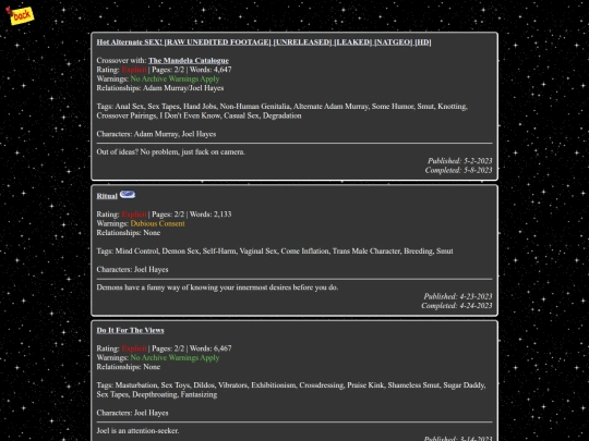 fanfiction/mystifyingoracle screenshot