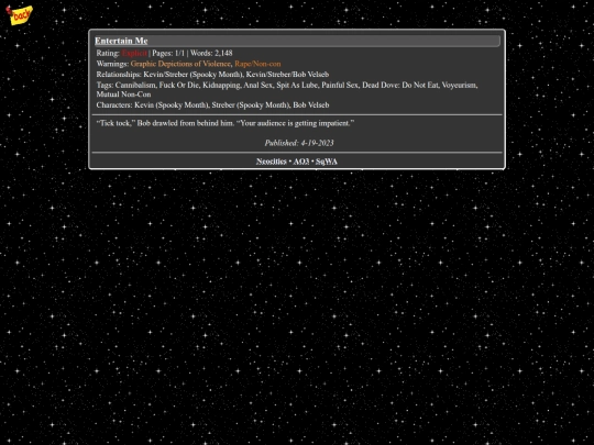 fanfiction/spookymonth screenshot