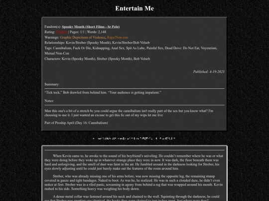 fanfiction/spookymonth/entertainme screenshot