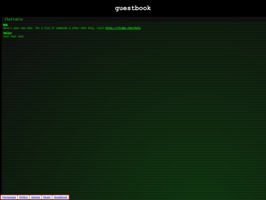 webpages/guestbook screenshot