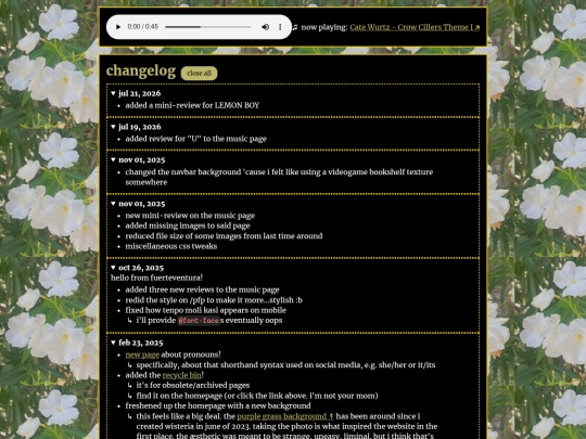 changelog screenshot