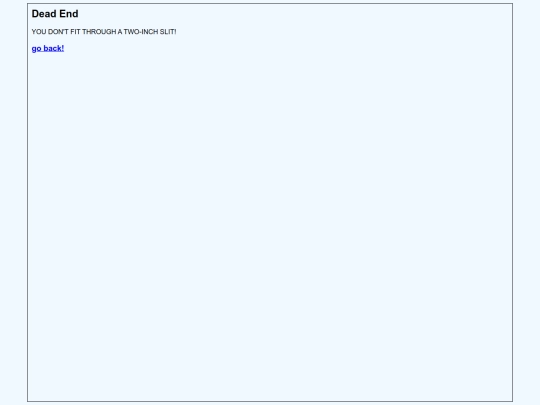 textAdventures/CC/rooms/DeadEnds/dontFitThroughSlitInStreamBed screenshot