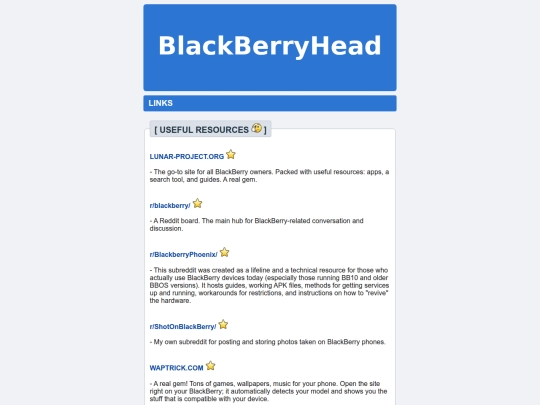 links screenshot