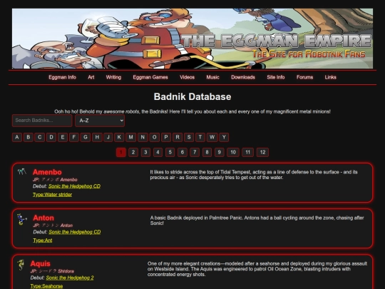 badnik_database screenshot
