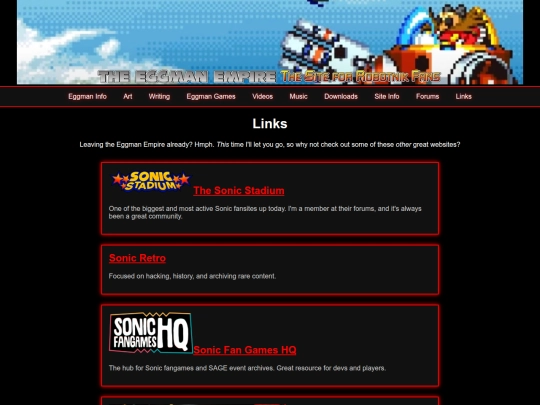 links screenshot
