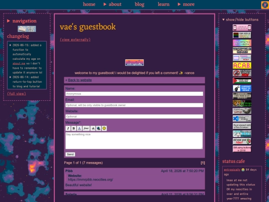 guestbook screenshot